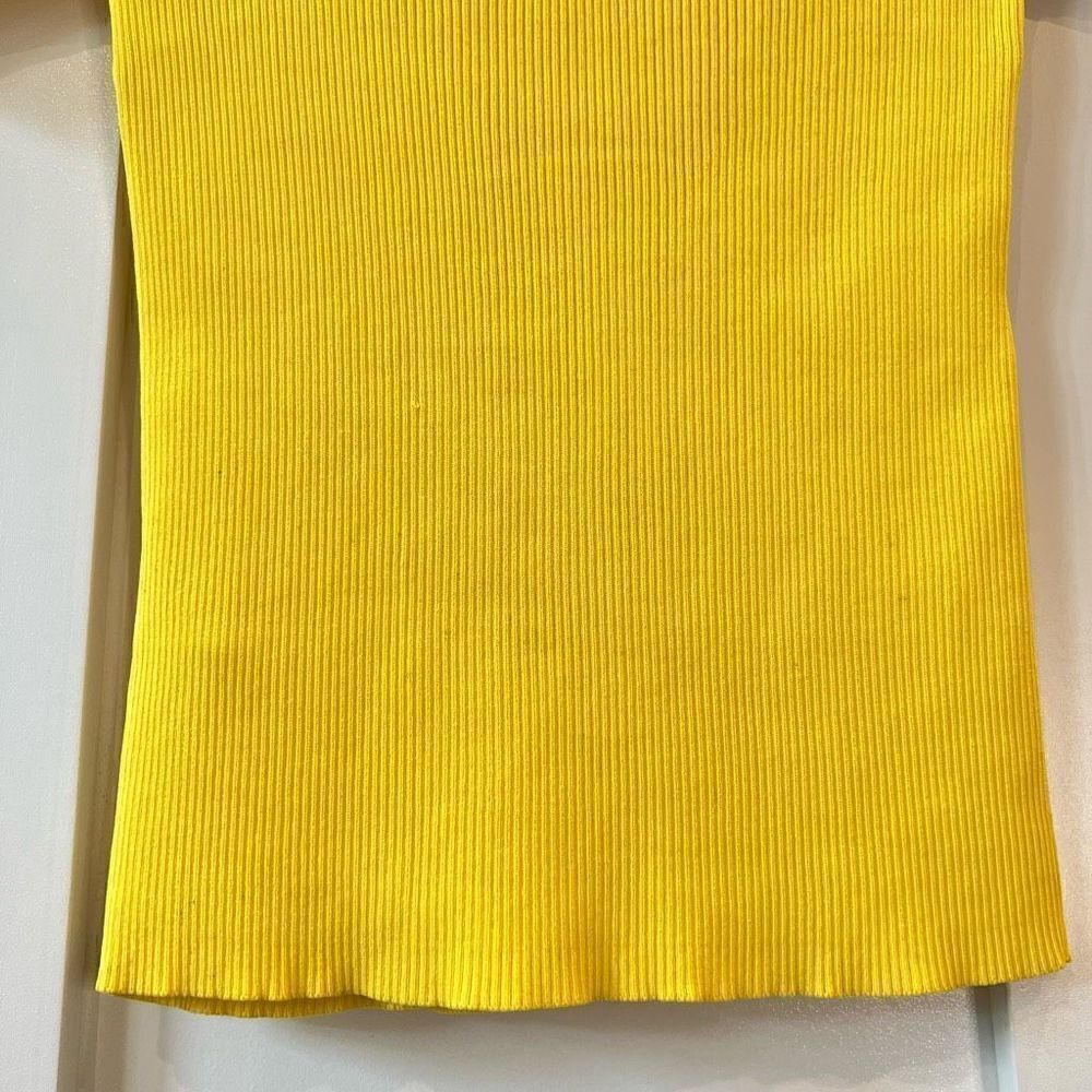 Sandro Galina Off The Shoulder Ribbed Knit Top Shirt Blouse Yellow Women’s 2 - Picture 5 of 11